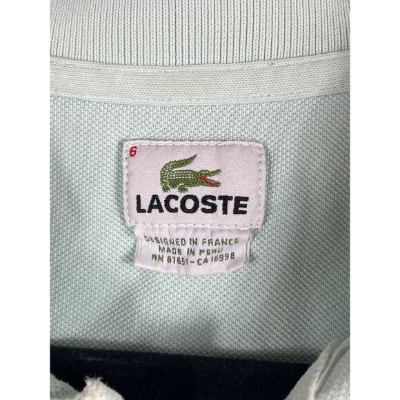 Lacoste Mens Size 6 Short Sleeve Polo Shirt Light Green *Flaws - Picture 3 of 12
